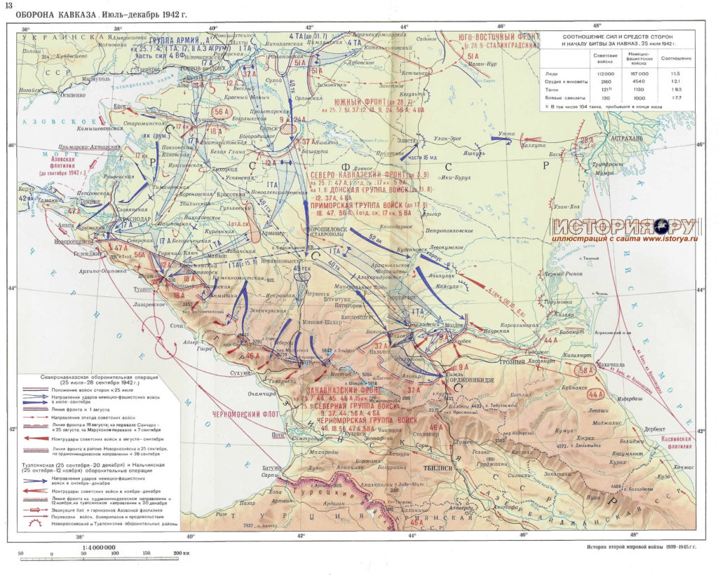 Немцы на кавказе в 1942 году карта